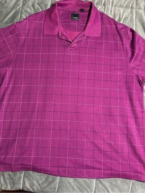 Arrow Men's Magenta Windowpane Polo
